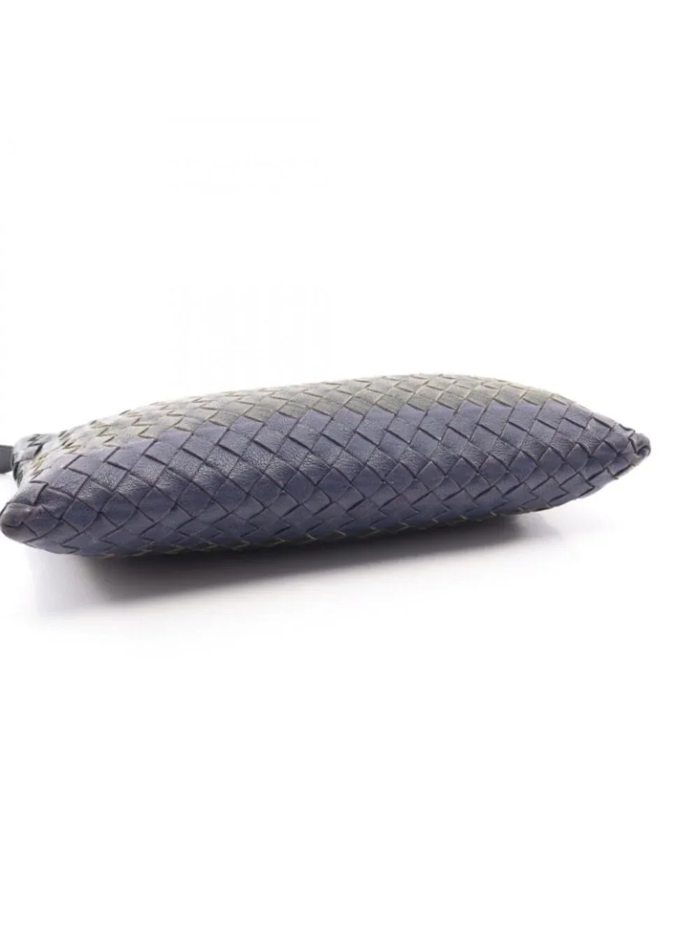Bottega Veneta Clutch Intrecciato Black Blue Leather